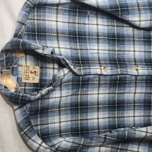 RedHead Classic Blue White Checkered Flannel Buttondown Long Sleeve Size M